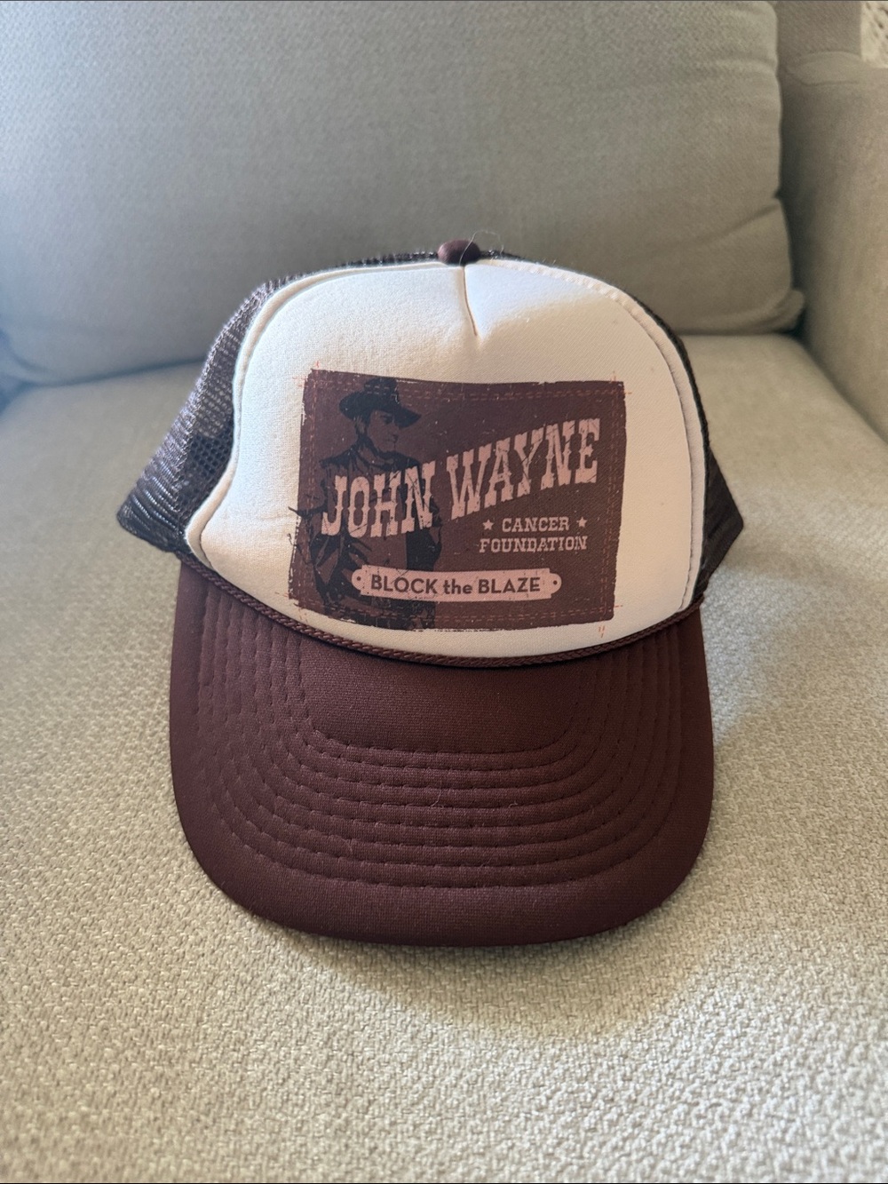 OTTO Brown and White Trucker Hat with John Wayne Graphic